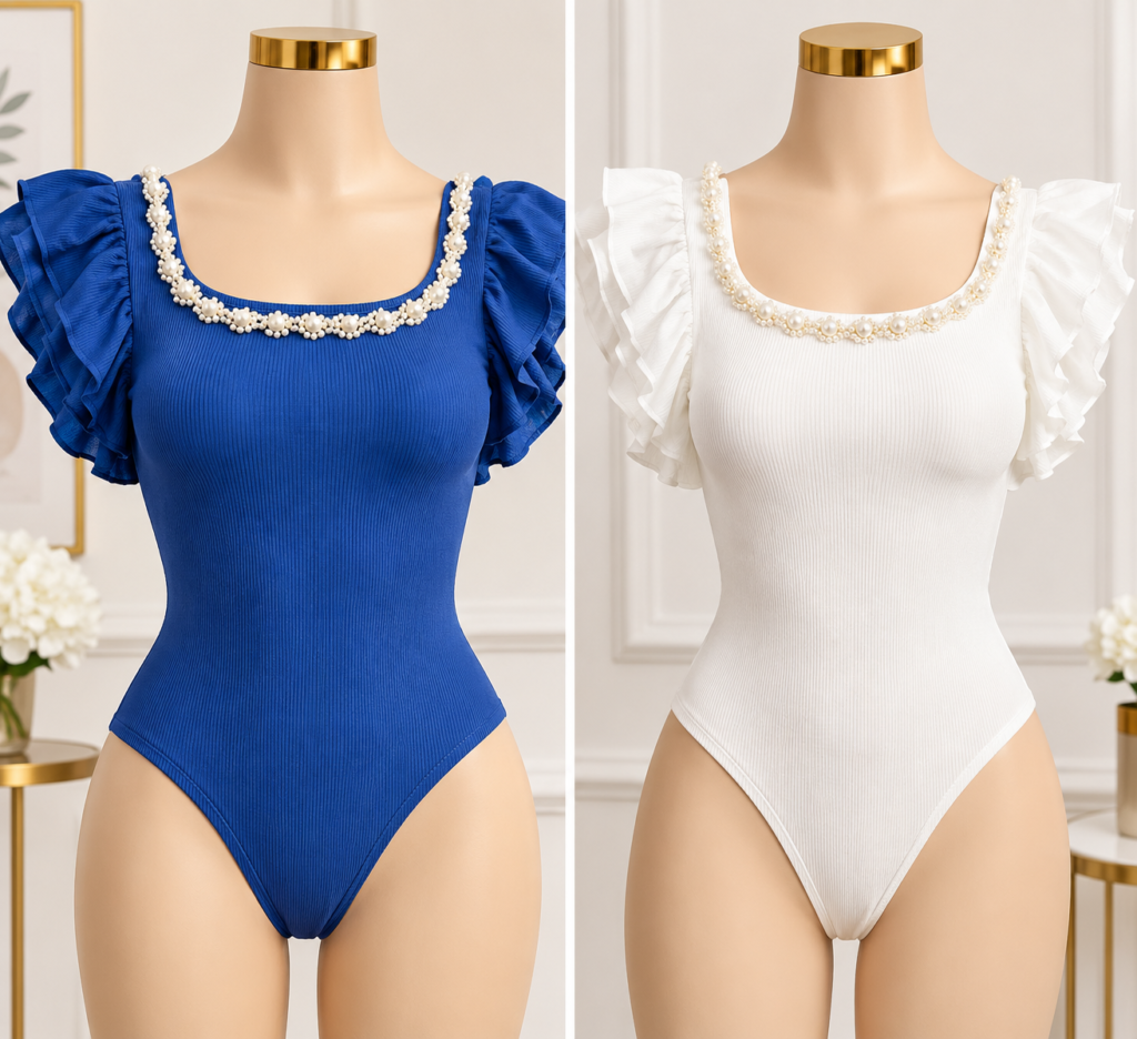 Body Volants & Perles "ÉLÉGANCE CLASSIQUE"